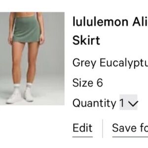 Lulu lemon align tennis skirt eucalyptus